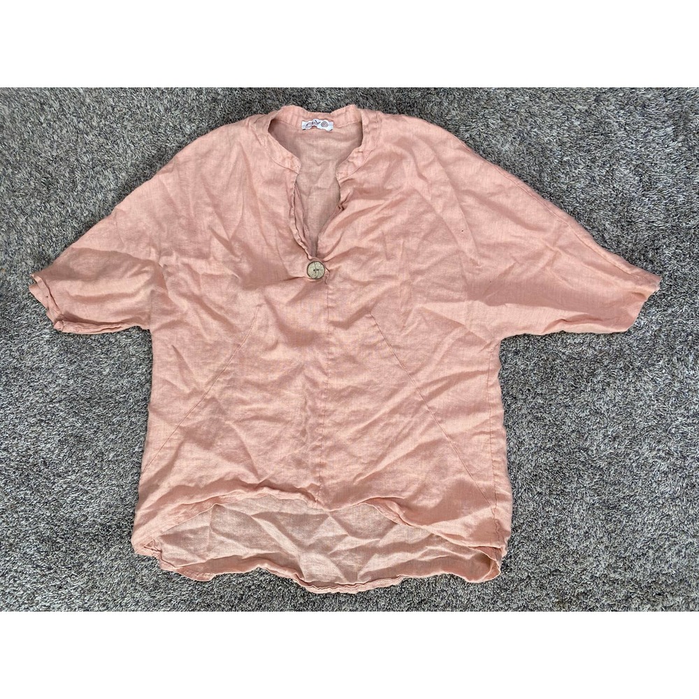 Vintage Fly 100% Linen Tee Shirt Italy